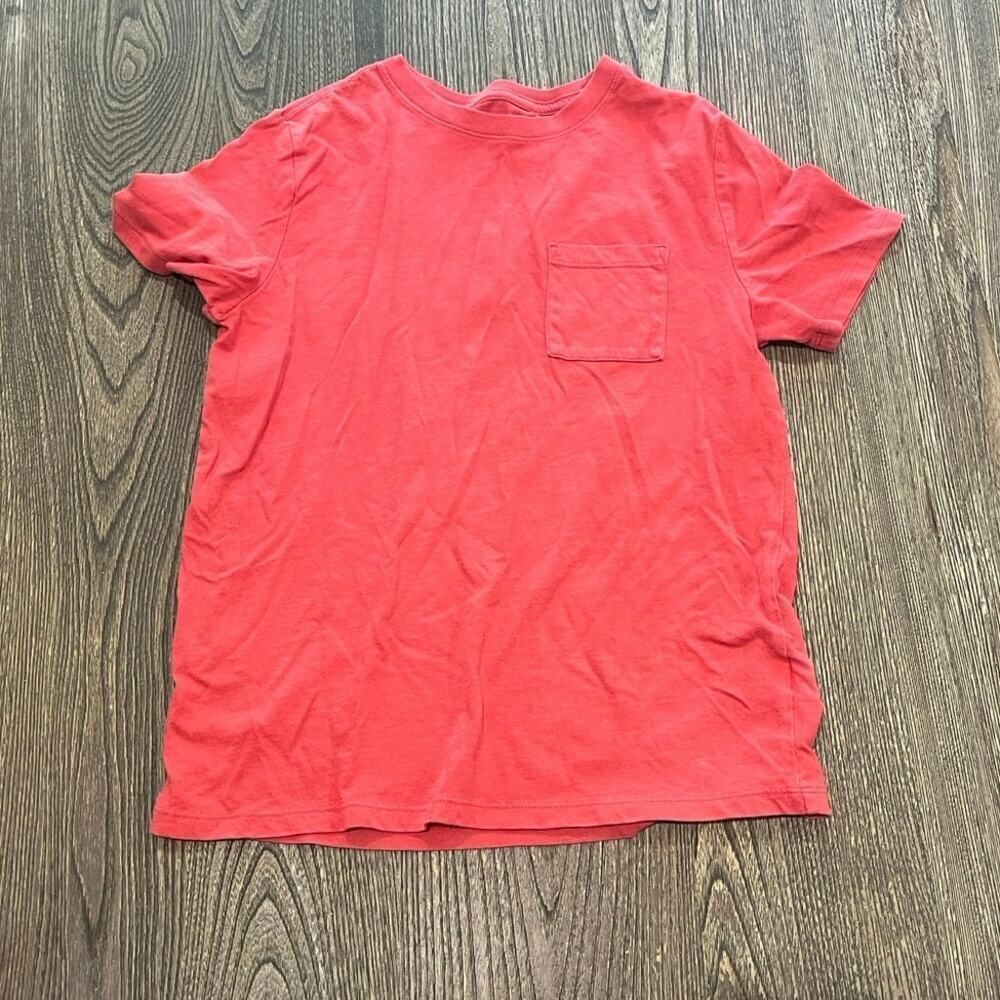 Cat & Jack Youth Boys Short Sleeve T-Shirt Chest Pocket Crewneck Red Sz L 10-12